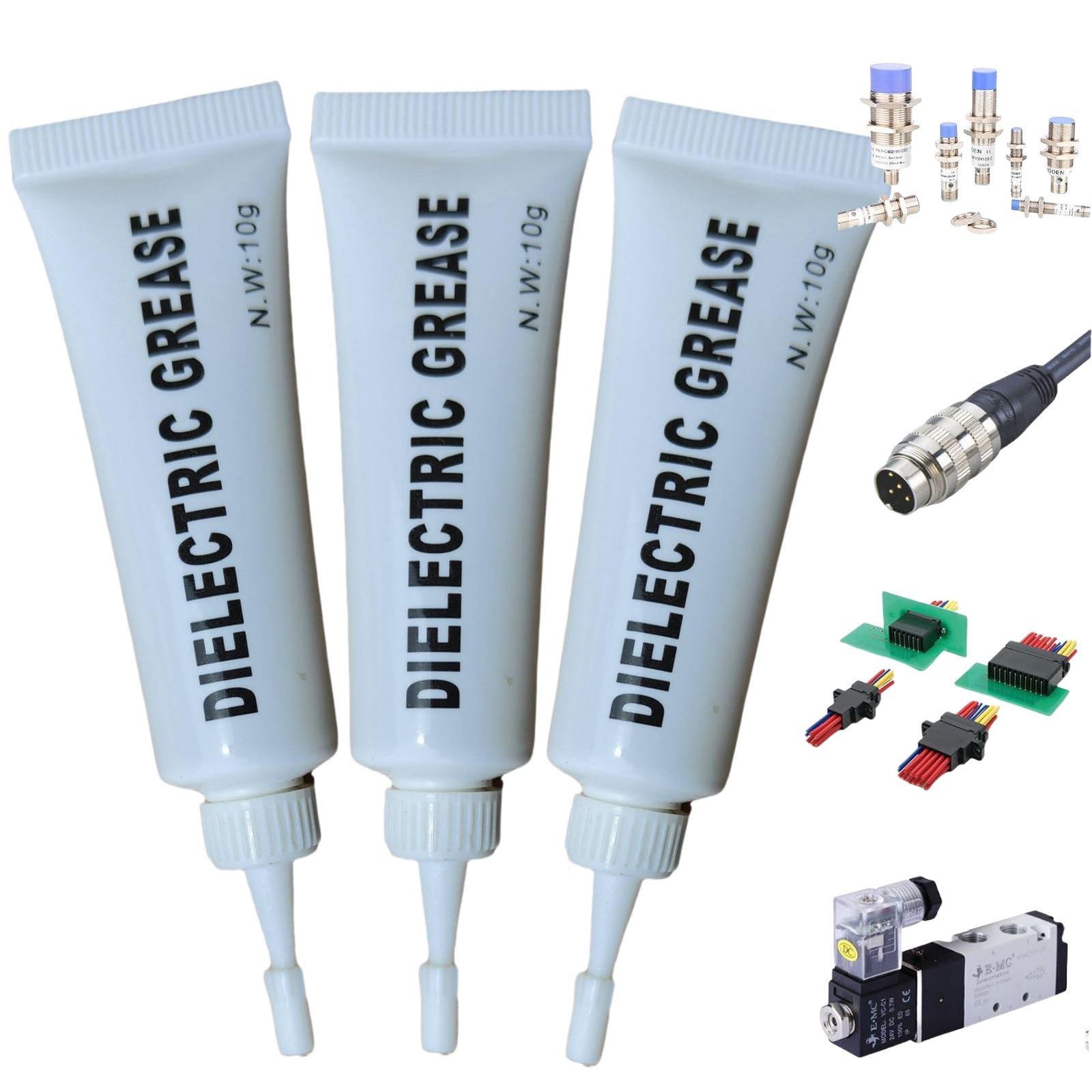 3pcs Dielectric Tune-Up Grease,Silicone Grease for O-Rings,Electrical Connector Lubricant,Automotive Greases & Lubricants Grease,Silicone Grease Lubricant,Lubricant Plumbers Grease,Bearing Grease