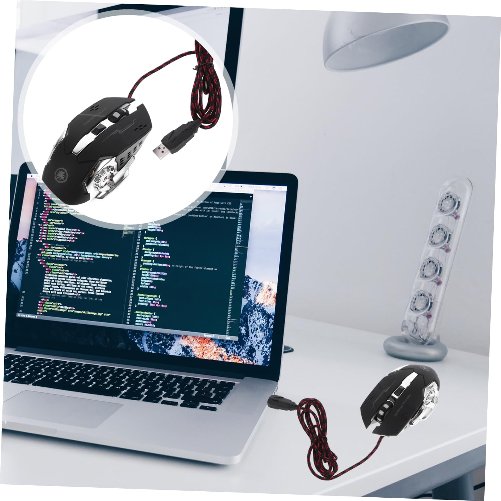 Gadpiparty 3pezzi Mouse Gaming Ergonomico Con Retroilluminazione Led Design Semplice e Comfort Dpi Compatibile Con Laptop e Desktop Materiale Resistente