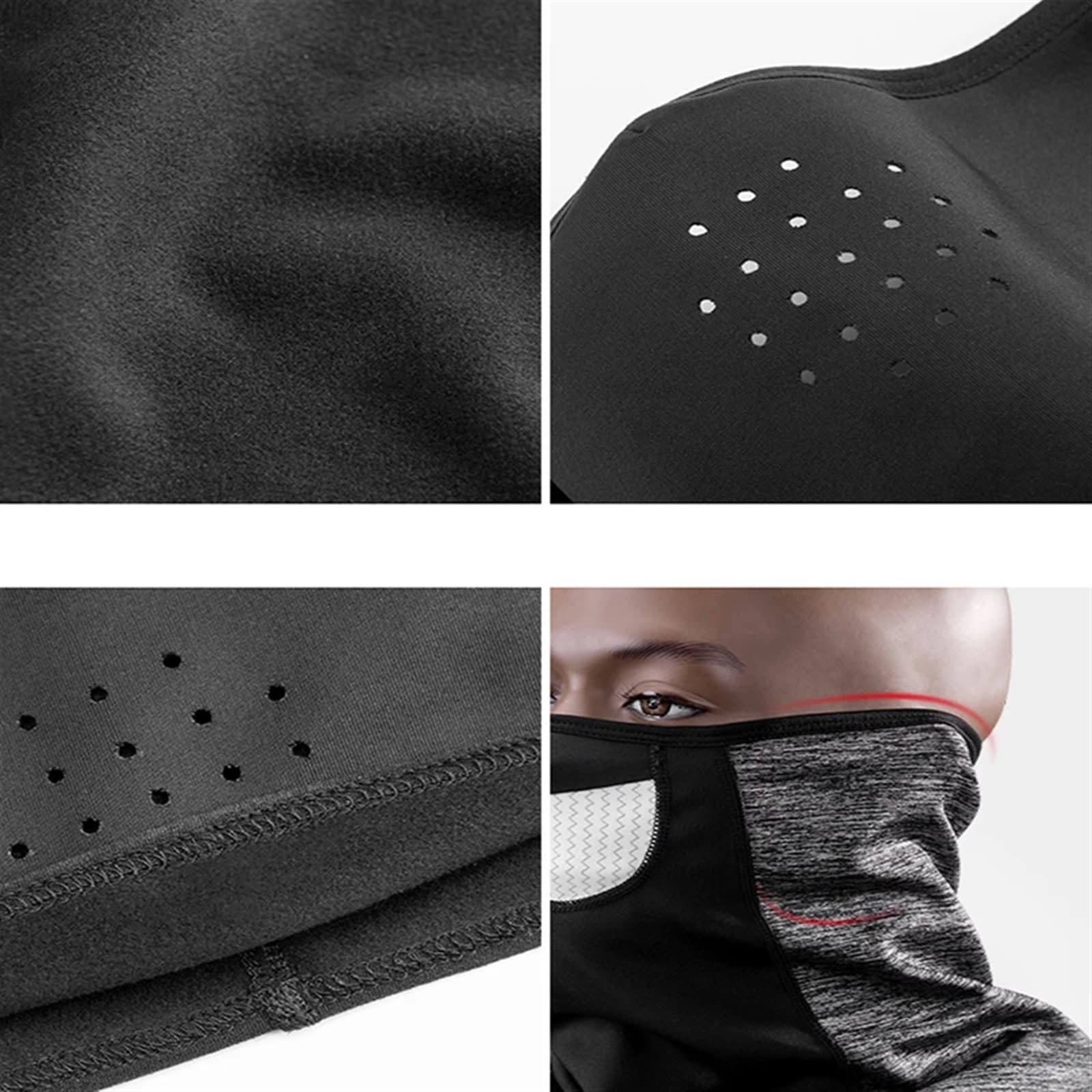 Sottocasco Caldo Maschera Invernale for Ciclismo, Calda, Antivento, in Pile, Termica, Traspirante, for Bici, Attrezzatura for Bicicletta, Accessori Sportivi(Black)
