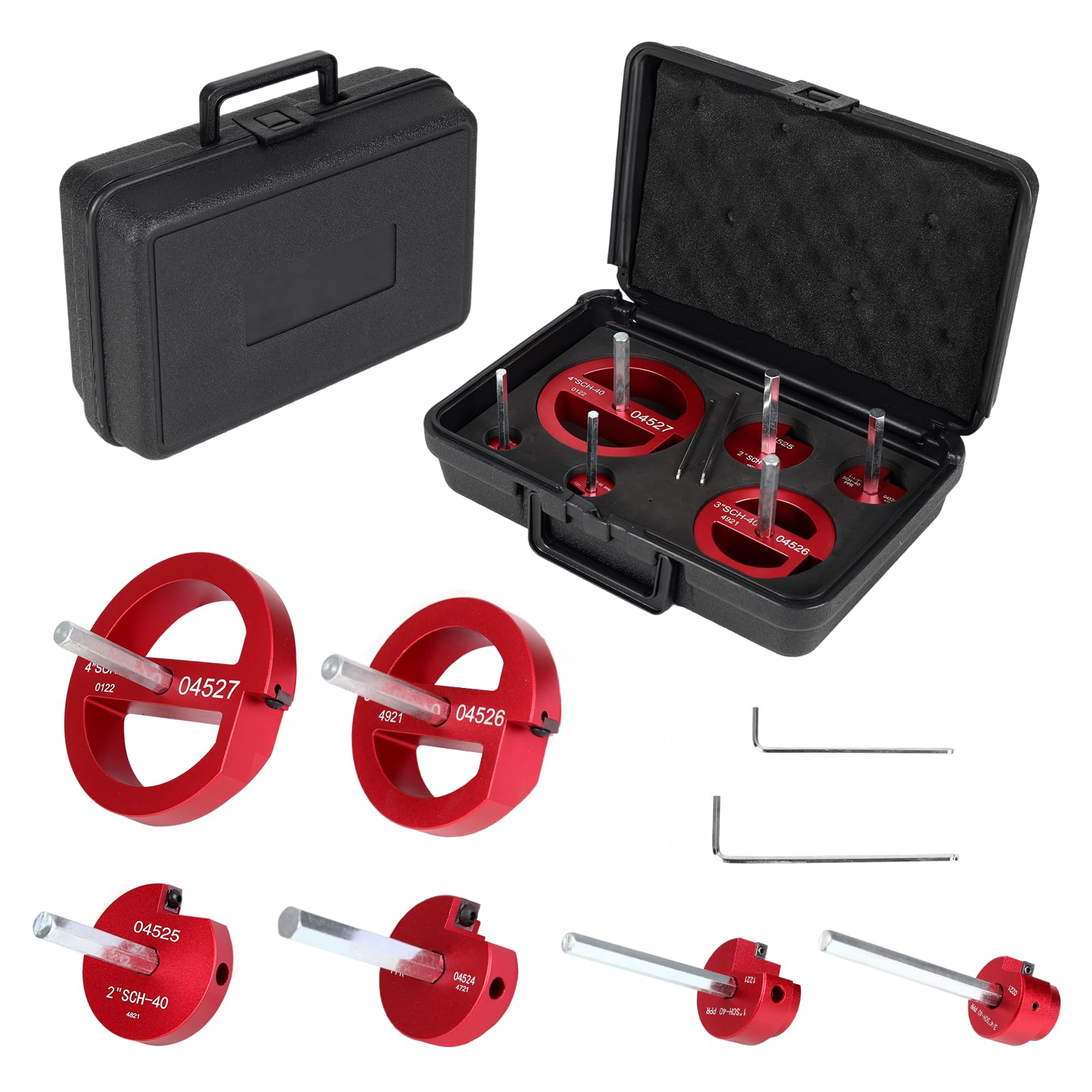 Kit de escariador de tubería de PVC, herramienta de escariador de montaje de tubería de plástico para fontanería, 1 cuchilla de PVC para SCH40, ABS, tubo de CPVC, 6 piezas (3/10.2 cm, 2.5 cm, 1-1/5.1