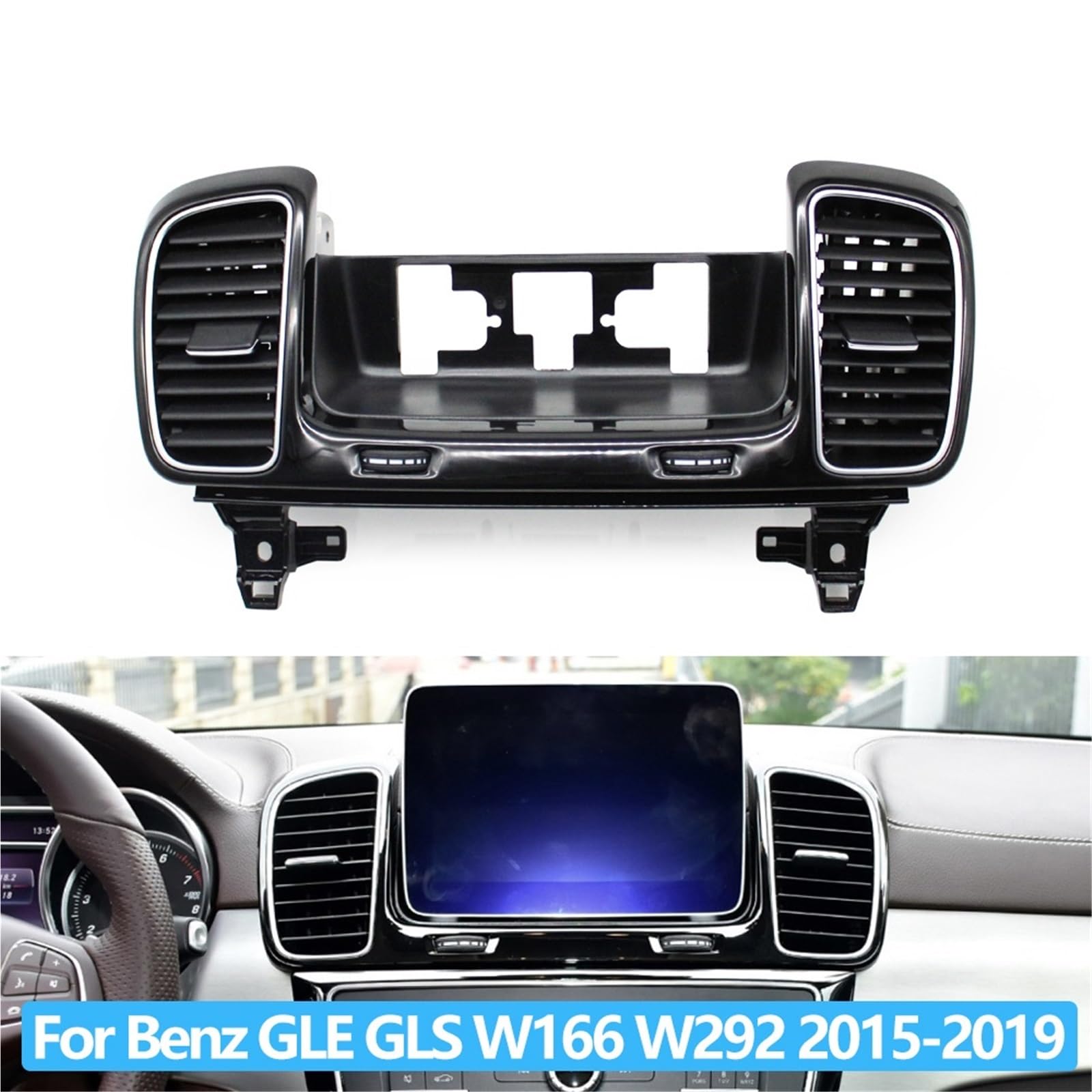 Centralna klimatyzacja samochodowa, kratka wentylacyjna środkowa, kompletny zestaw, pasuje do Mercedesa GLE GLS klasy W166 W292 2015-2019 Deska rozdzielcza kratka nawiewu
