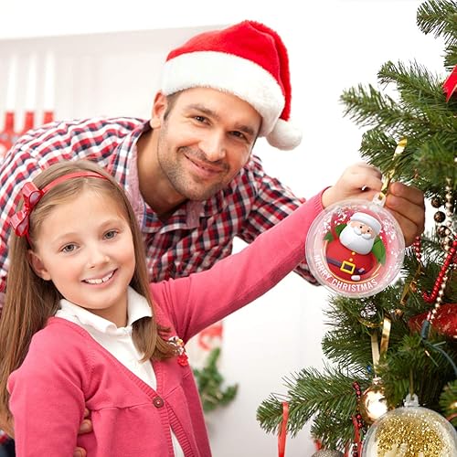 Miniatura 3 de Uten 20 adornos rellenables de plástico transparente, bola de árbol de decoración de Navidad, bola de manualidades, para Nochebuena, Año Nuevo,