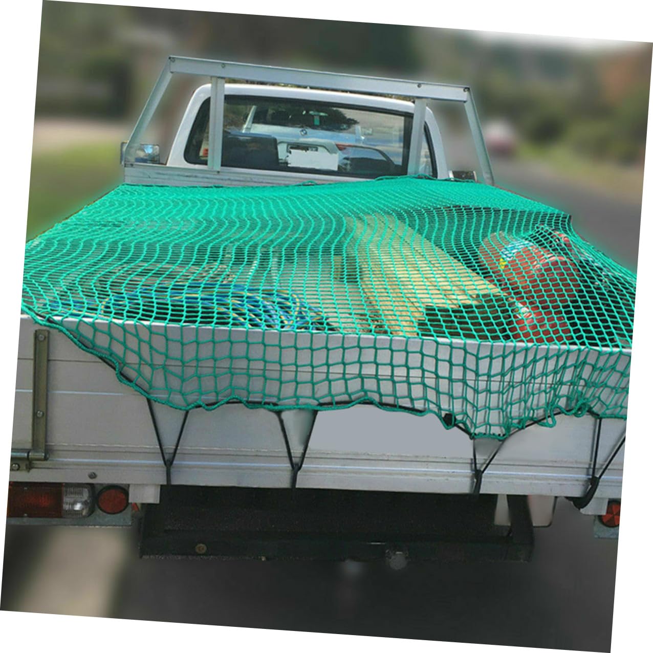Robustes Nylon Bungee Netz für Pickup LKW Ladefläche mit Elastischem Seil und 15 Haken Abriebfestes Ladungsnetz Schützt vor Herausfallen bei Transport und Umzügen