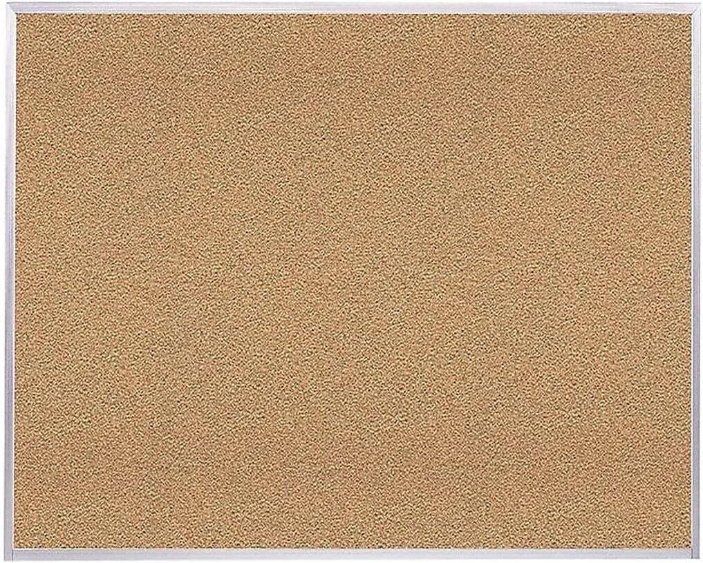 Ghent 48.5 x 96.5 Aluminum Frame Natural Cork Bulletin Board, Made in the USA