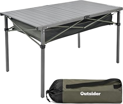OUTSIDER 47 Folding Camping Table Roll Up Aluminum Picnic Beach Table