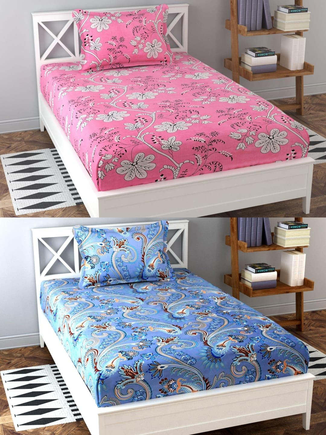 See full amazon price history chart for Soniasaa Combo Pack of 2 Single Bedsheet with 2 Pillow Covers 256 TC Soft Brushed Cotton-Blend -Long Lasting & Wrinkle Free Bedsheet for Single Bed Combo Pack Multicolor Soniasaa Combo Pack of 2 Single Bedsheet with 2 Pillow Covers 256 TC Soft Brushed Cotton-Blend -Long Lasting & Wrinkle Free Bedsheet for Single Bed Combo Pack Multicolor (B0CVLX9H9H) Amazon Price History, Amazon Price Tracker