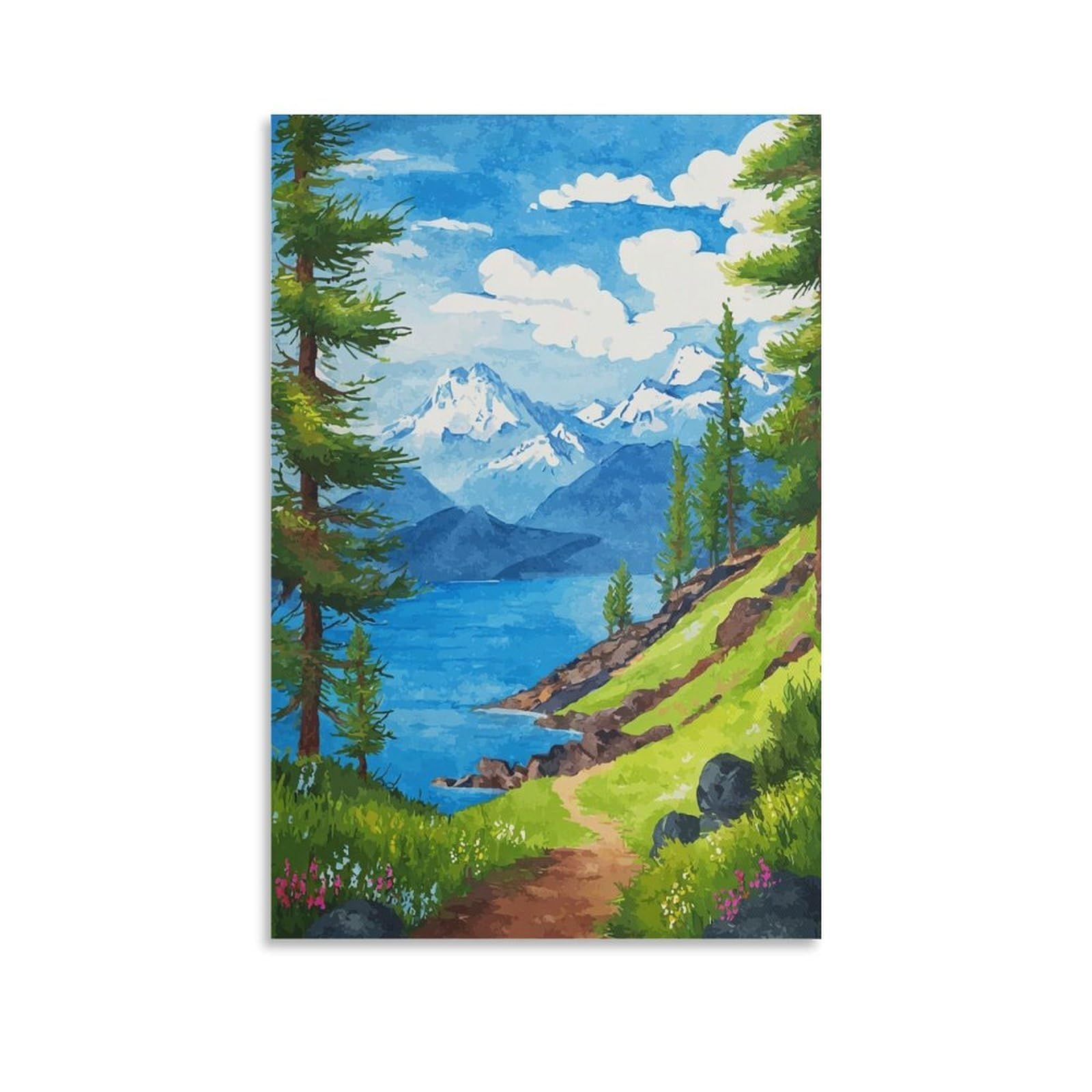 Kachemak Bay Poster 24x36inch(60x90cm) Vintage Watercolor Canvas Art