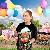 Vista 5 de Lupy Lups! Pepinillo de algodón de azúcar con chile Chamoy, tamaño familiar, 5 onzas, adorno para bebidas, cócteles de margaritas, piñata de fiesta