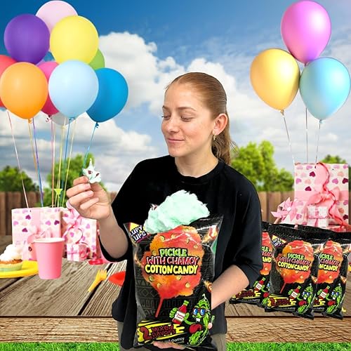 Miniatura 5 de Lupy Lups! Pepinillo de algodón de azúcar con chile Chamoy, tamaño familiar, 5 onzas, adorno para bebidas, cócteles de margaritas, piñata de fiesta