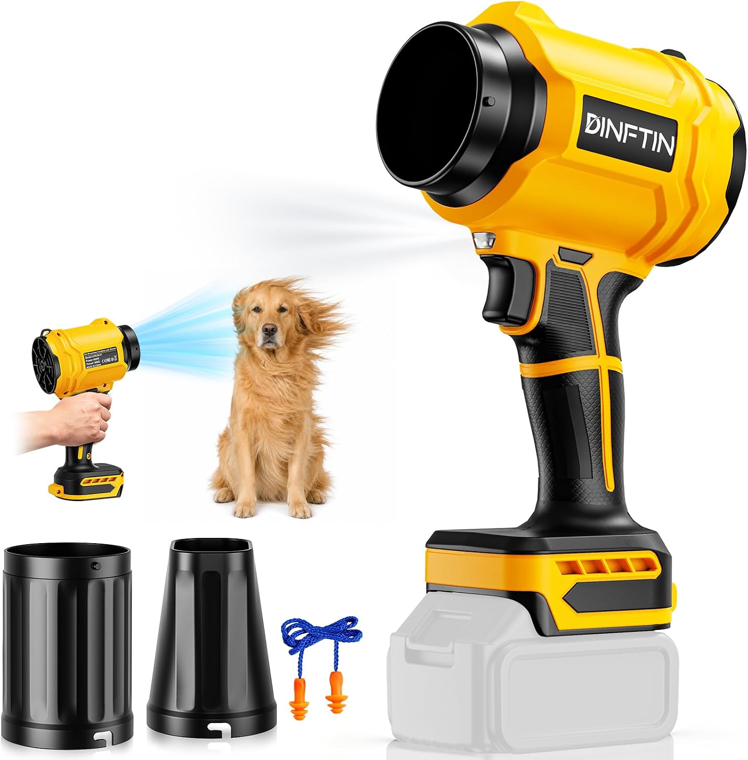 Brushless Cordless Leaf Blower Compatible for Dewalt 20V Battery(Tool Only | Mini Handheld Blower with 125MPH 430CFM Power, Lightweight Air Blower for Garage, Lawn & Home Use (Battery Not Included)