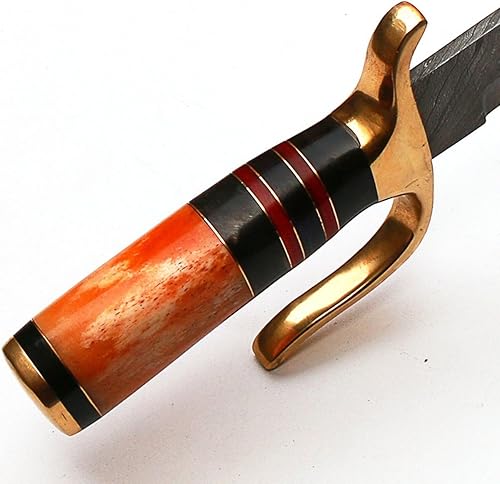 Miniatura 4 de Cuchillos - Cuchillo hecho a mano personalizado de 12 pulgadas - Cuchillo de acero de Damasco forjado a mano - Cuchillo con funda, Mnbn-8747