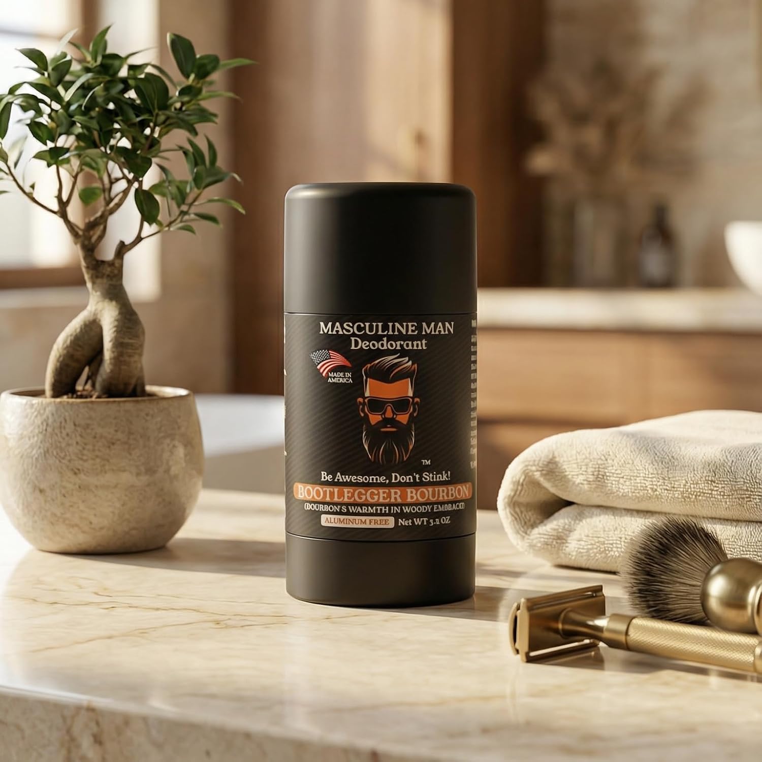 Deodorant for Men – Aluminum Free Men’s Natural Deodorant – Long-Lasting Fresh Warm Bourbon & Woody Embrace Scent, Stain-Free, Made in USA, 3.2oz – Bootlegger Bourbon - Image 6