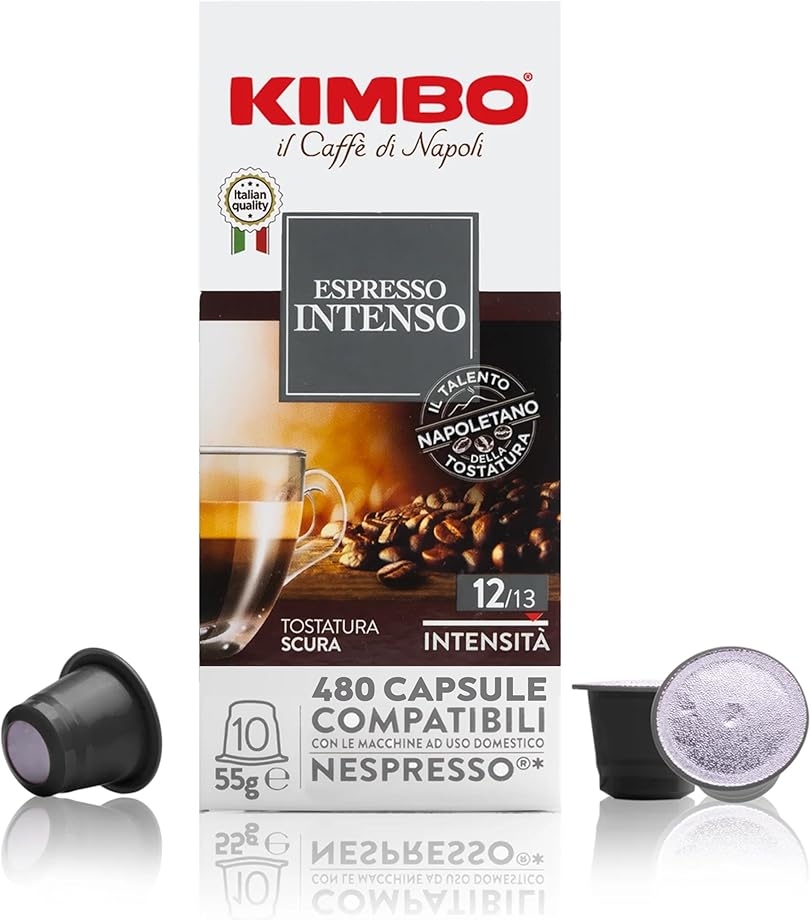 Kimbo 480 capsule caffè espresso intenso compatibili con nespresso