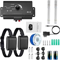 Vista 7 de Moclever Sistema inalámbrico de valla para perros, sistema eléctrico de contención de mascotas de 1.2 acres con collar de choque impermeable, cable