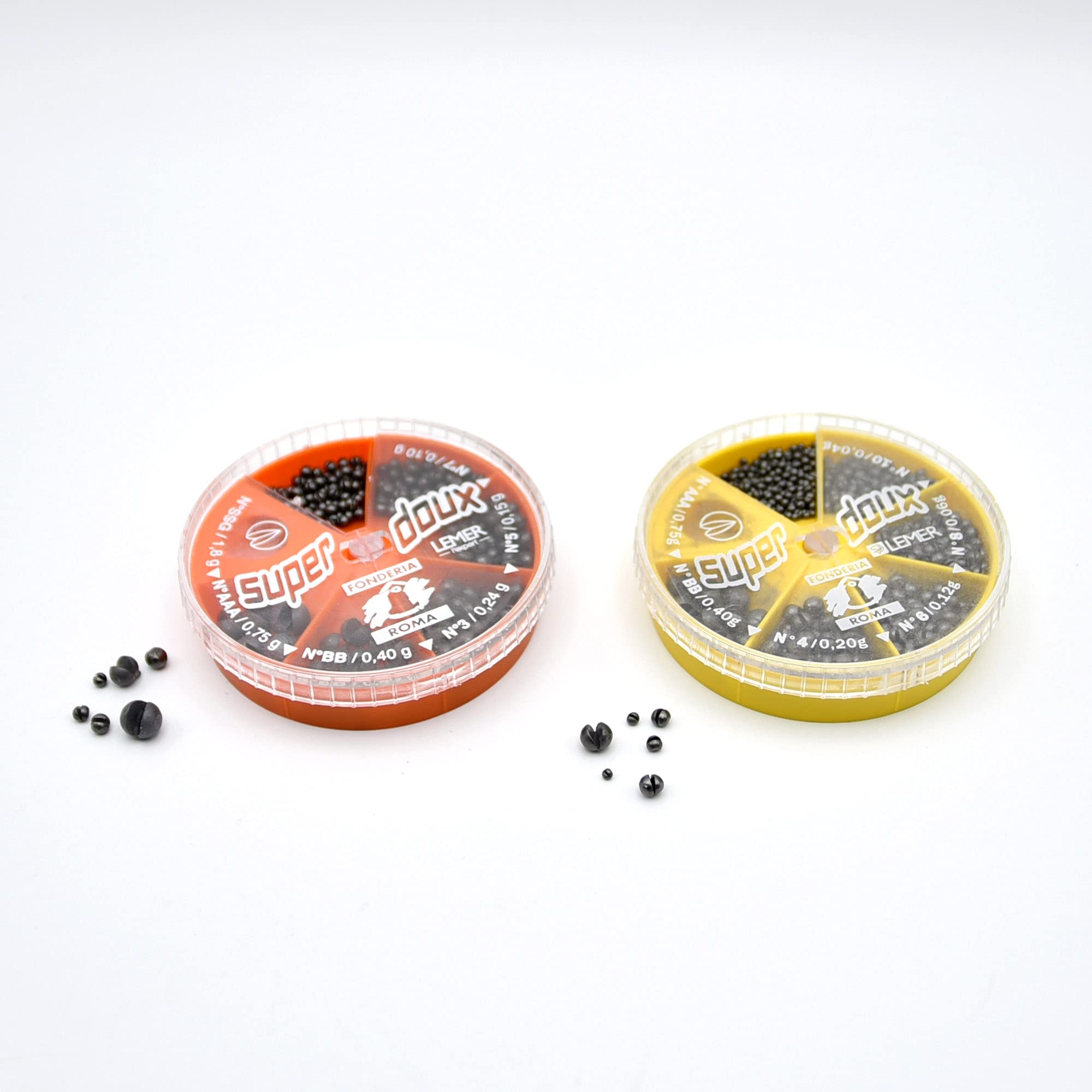Sbirulino® Set costituito da 2 Mascotte piombo tenero alta qualità Fonderia Roma per pesca in mare, pesca acque interne, bolognese, inglese, feeder.