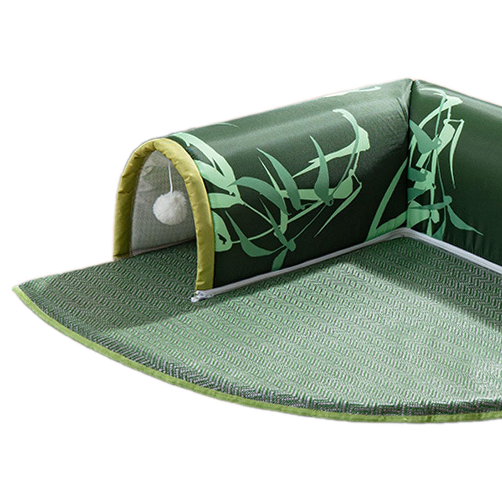 Cat Tunnel Cama Juguete Desmontable Plegable Accesorio con Alfombra Lavable Adecuado para Mascotas Gatos Hurones Erizos Hogar, Verde