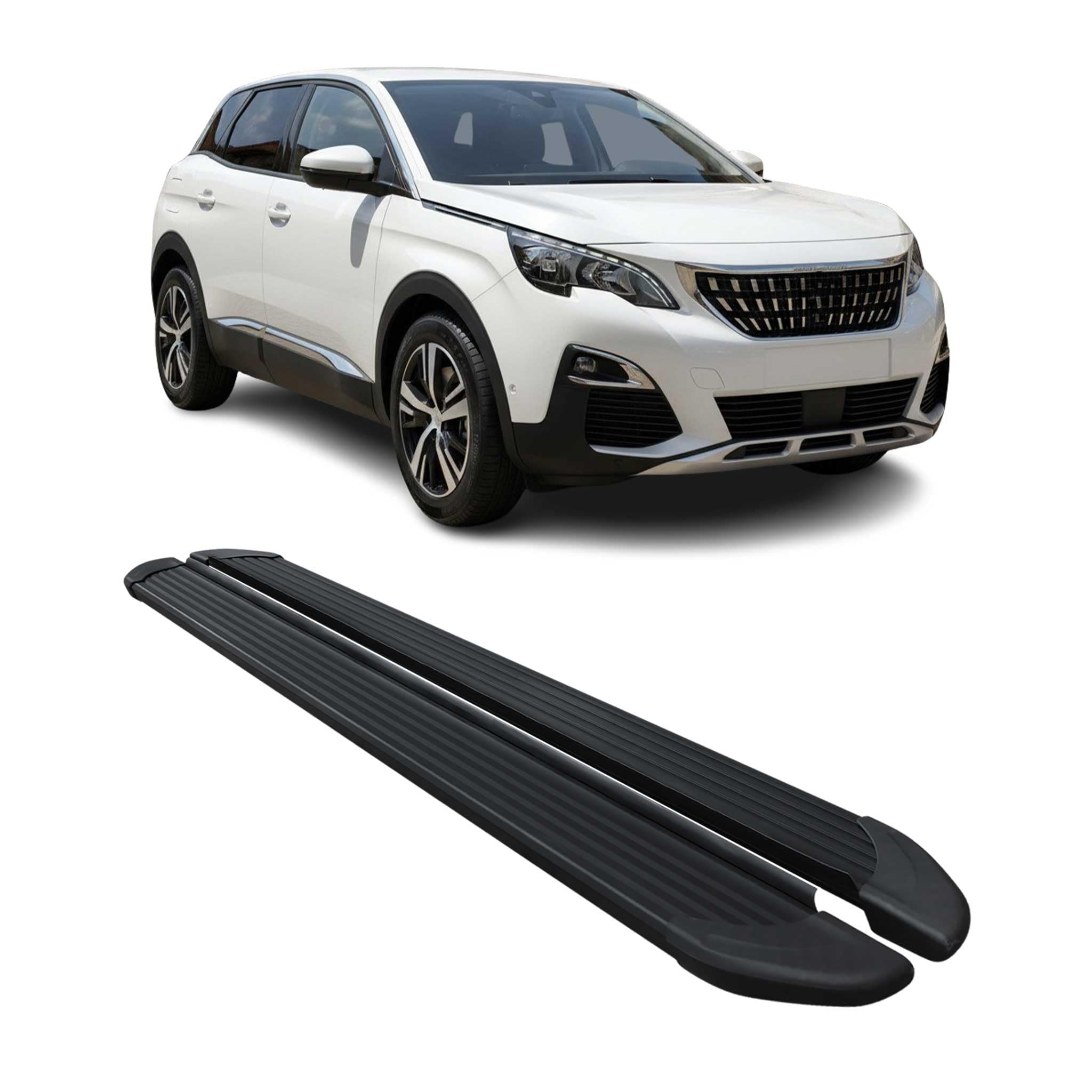 OMAC Listwy Boczne Stopnie Boczne Schweller kompatybilny z Peugeot 3008 2016-2024 Alu Czarny