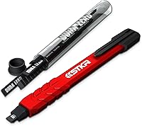Vista 4 de STKR Concepts Lápiz de carpintero mecánico con 3 piezas de plomo de repuesto, rojo (77629)