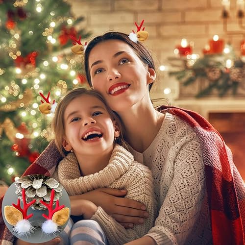 Miniatura 3 de 8 pinzas para el cabello de Navidad, lindos cuernos de reno, pinzas para orejas, accesorios para el cabello, horquillas decorativas para mujeres y
