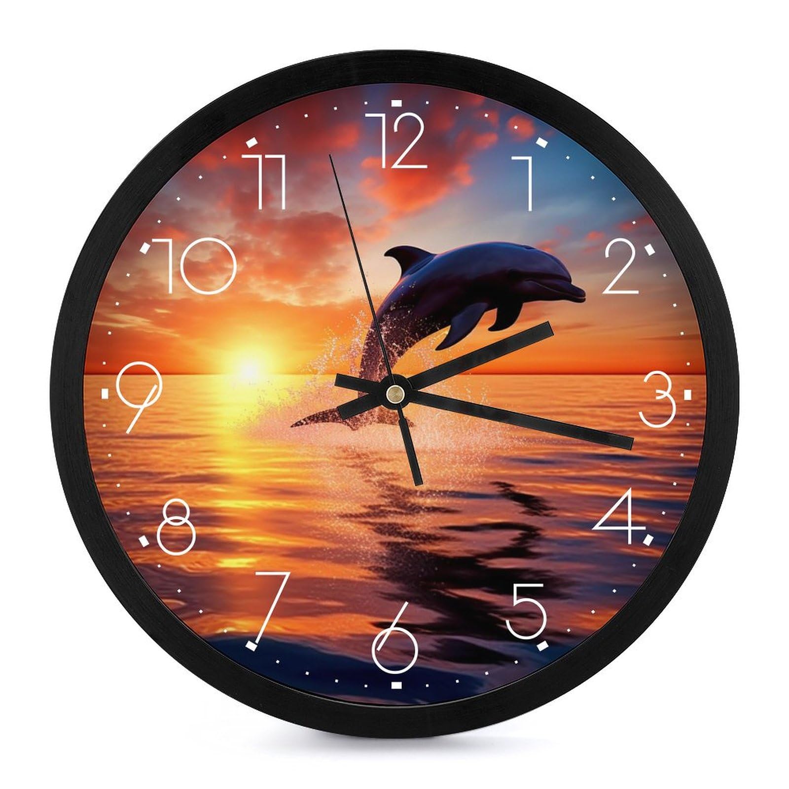 Horloge murale dauphin personnalisée idée cadeau originale 25cm