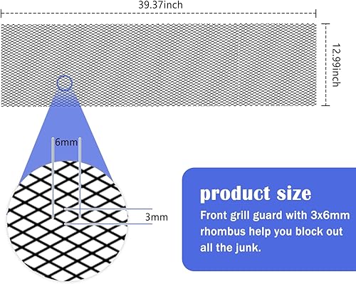 Miniatura 2 de Trimmable Car Grill Mesh,Aluminum Alloy Automotive Grilles,Universal Mesh Grill Insert Fits for Front Bumper Hood Air Vents Spoiler Automotive