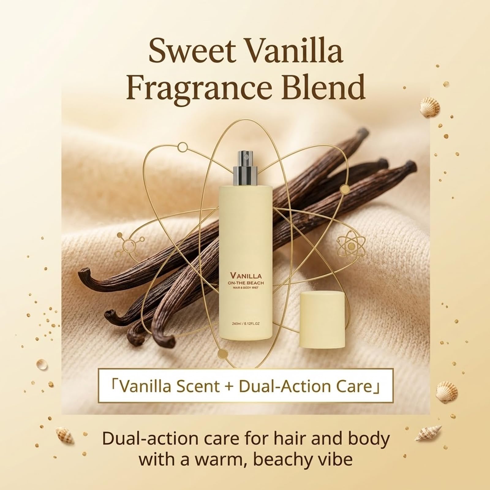 Vanilla Coconut Hair & Body Mist, Coconut Milk Beach Day Hair & Body Mist, Vanilla Spray profumato per donne e uomini, estratti botanici naturali, spray profumato a lunga durata, aggiornamento (3