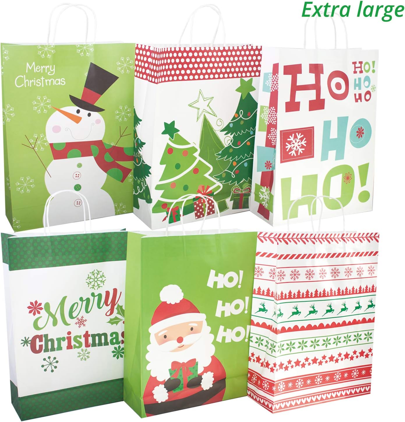 Creative Product 24 White Kraft Christmas Gift Bags Assorted Sizes with 60-Count Christmas Gift Tags(Bulk Set,6 XL,6 Large,6 Medium,6 Small) 🛒 Flash Sale 24 White Kraft Christmas Gift Bags Assorted Sizes with 60-Count Christmas Gift Tags(Bulk Set,6 XL,6 Large,6 Medium,6 Small)