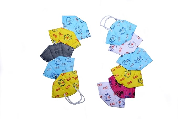VE-MARUSH (PACK OF 20) 5 Layer Kids N-95 Mask For Boys, Kids, Girls Cartoon Printed Mask For 3 To 8-9 Year Old Boys & Girls, Reusable & Washable Face Mask For Kids, Children