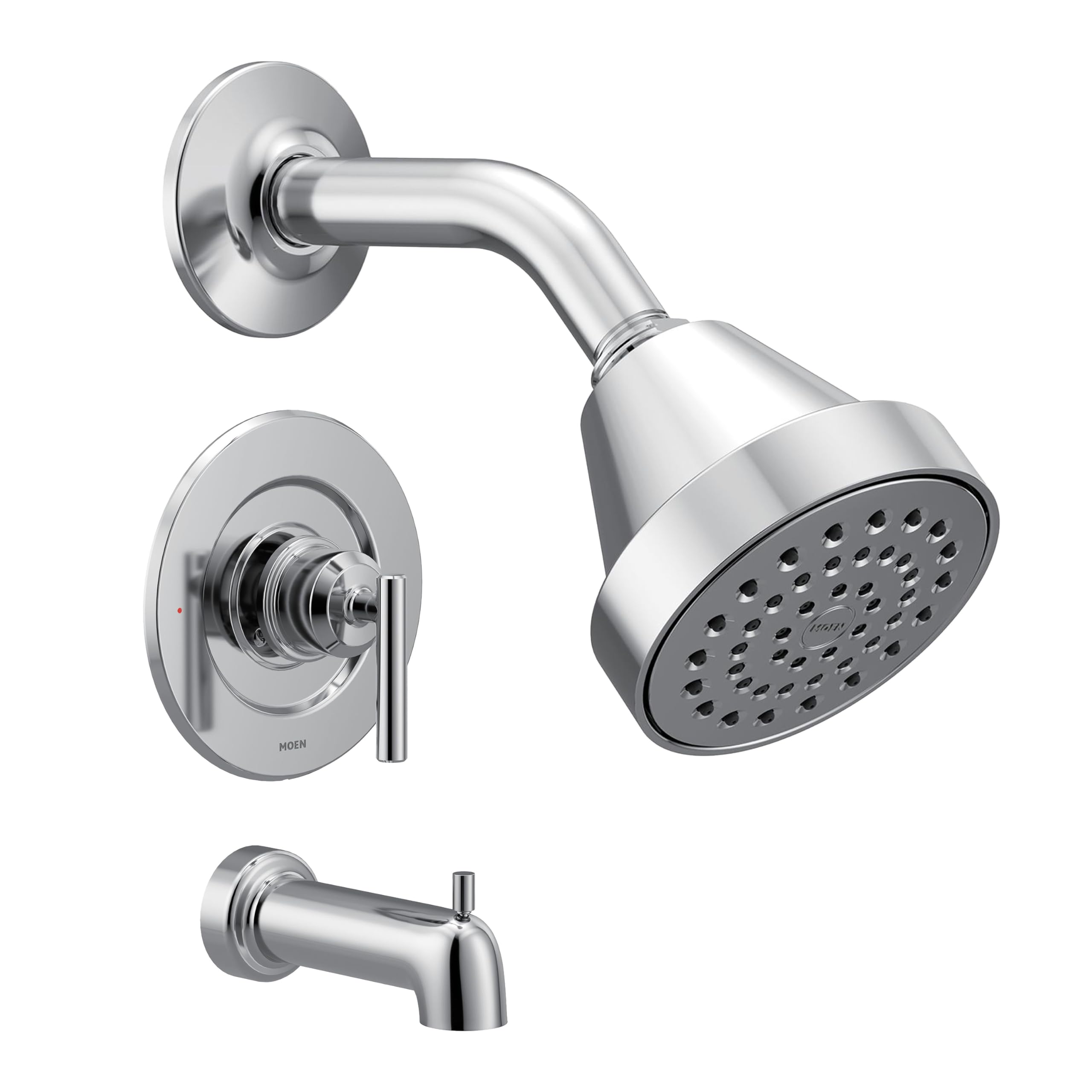 Gibson Chrome Pressure Balancing Eco-Performance Showerhead, Shower Handle, and Tub Spout, Posi-Temp Valve Required, T2903EP