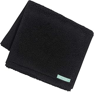 FACESOFT ECO-Friendly Yoga Sweat Towel - 100% Cotton Soft and Absorbent (10 x 38 inches, Black)