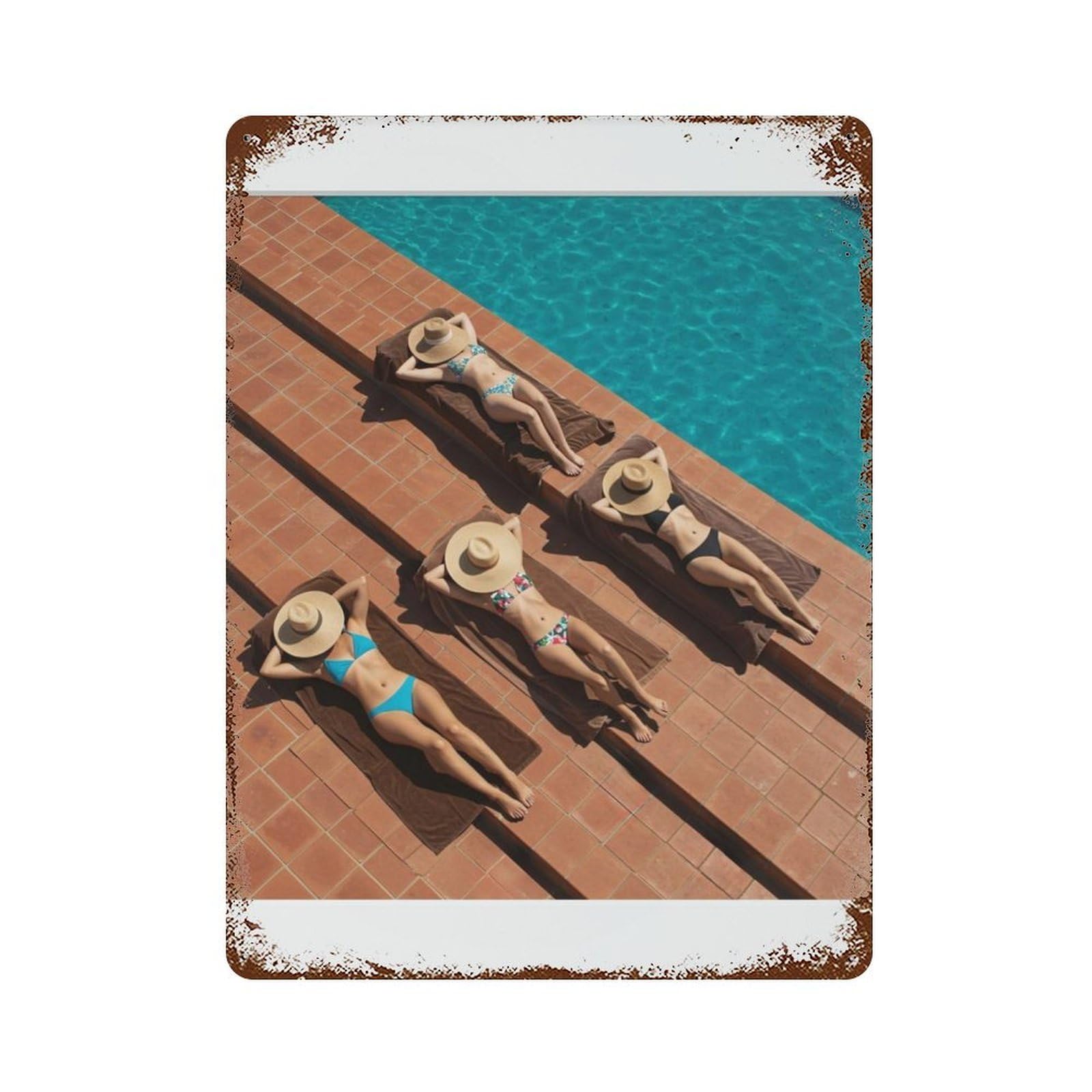 xiaoxiaoshen Girls Sunbathing, Photography S1 Wall Decor Art Metal Tin Poster Modern Home Decor Art Home Bar Shop Decorations Vintage Sign 40x30cm