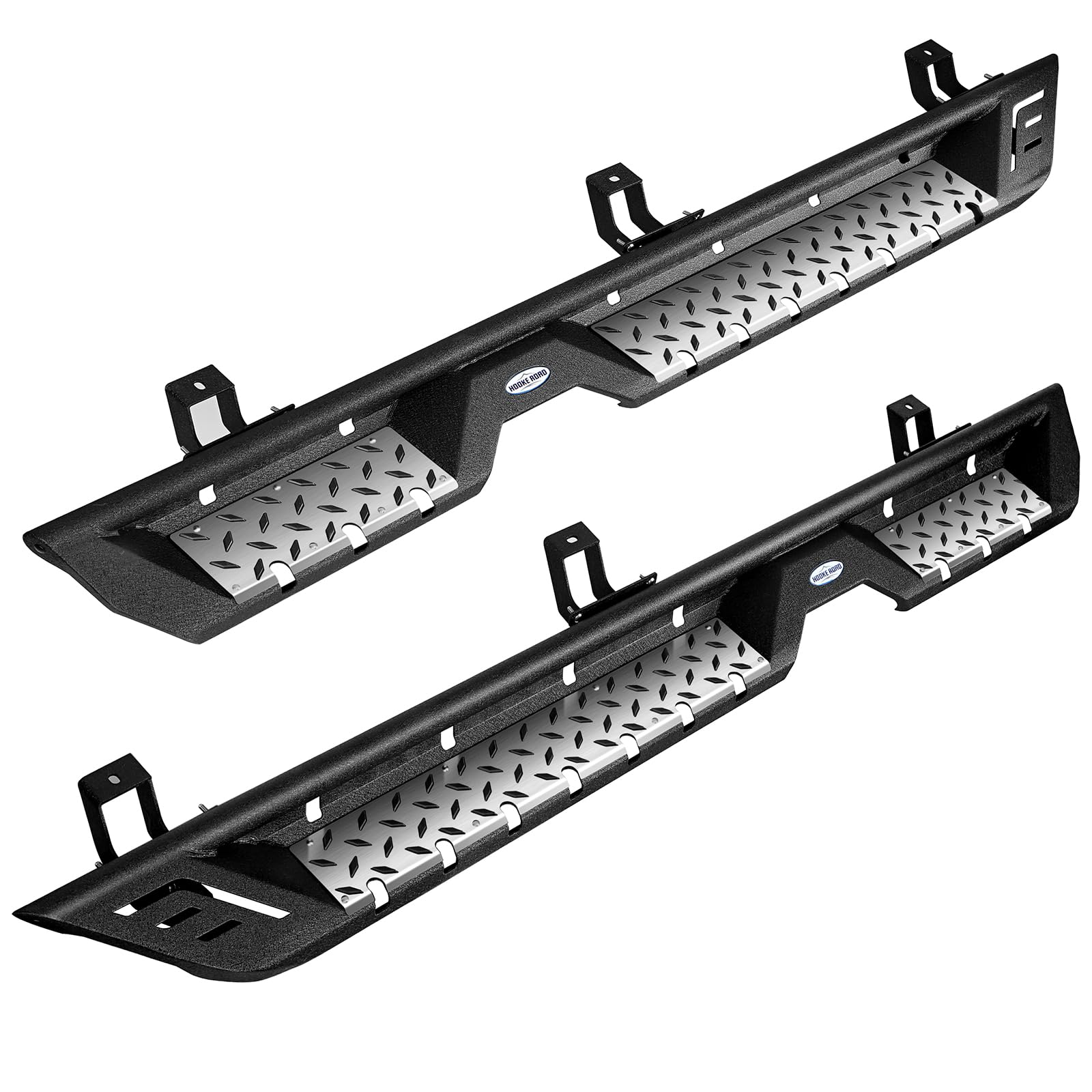 Hooke Road Wrangler JL Running Boards 4 Doors, Drop Side Step Bars for 2018-2025 Jeep Wrangler JL Unlimited 4-Door Rubicon Sahara 4xe All JLU Models