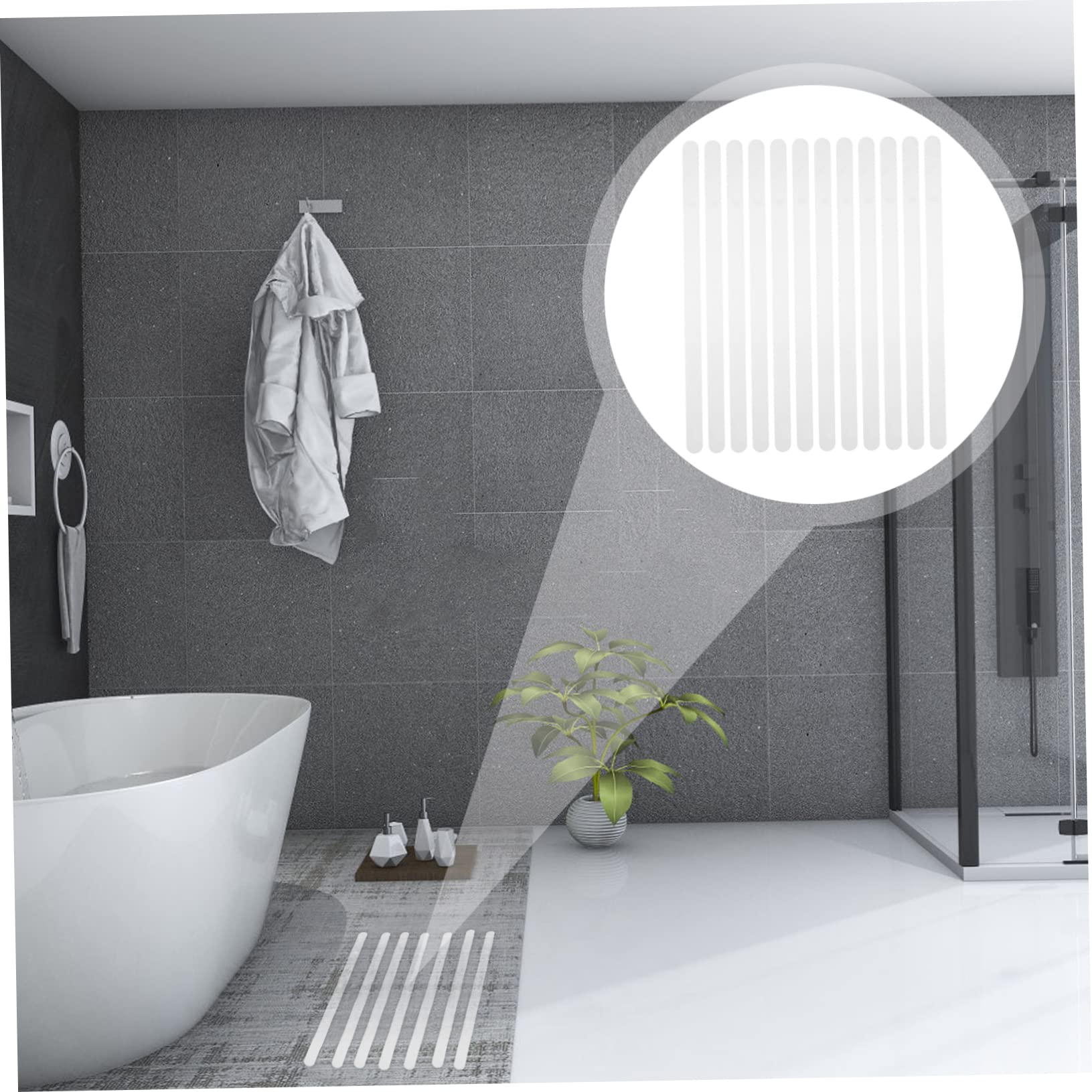 Didiseaon Pegatinas Antideslizantes 12piezas Peva para Baño y Bañera | Adhesión Fuerte, Superficie, Formato de 12 Unidades para Suelo, Escalera y Lavabo
