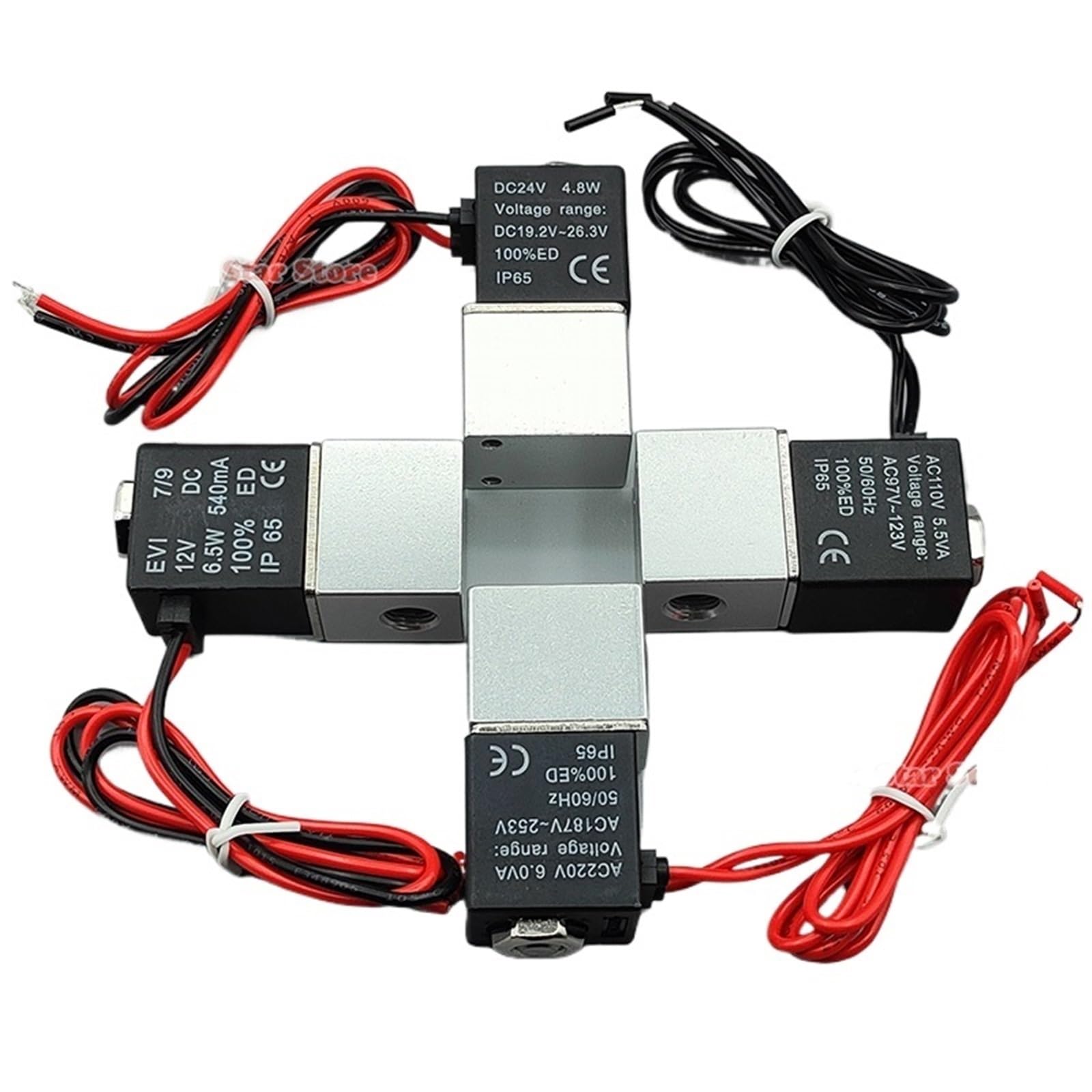 Électrovanne 220V AC 1/8 NF pneumatique compacte action directe pour eau air gaz