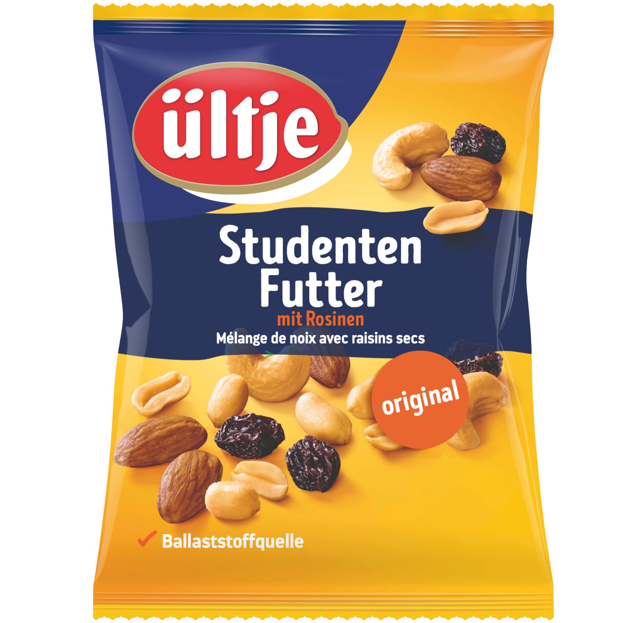 Ültje Studentenfutter mit Rosinen das original 12er Pack (12x200g Beutel) + usy Block