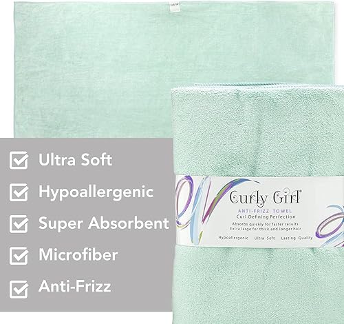 Miniatura 3 de Curly Girl Toalla de microfibra para el cabello, antiencrespamiento, absorbente, de secado rápido, para cabello rizado, toalla de microfibra para