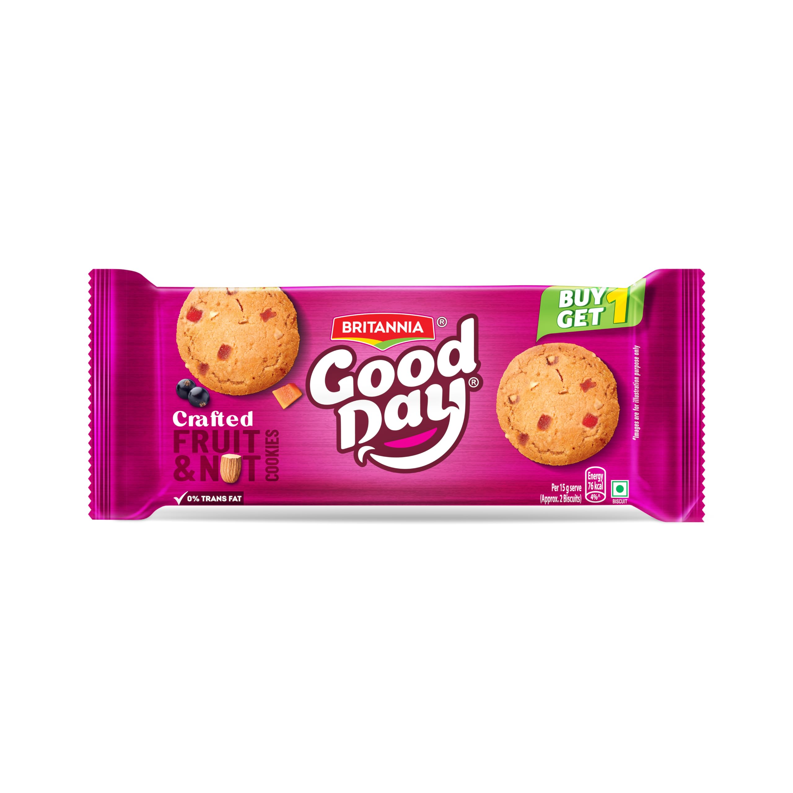 Britannia Good Day Fruit & Nut Cookies | Zero Trans Fat, 487.5grams