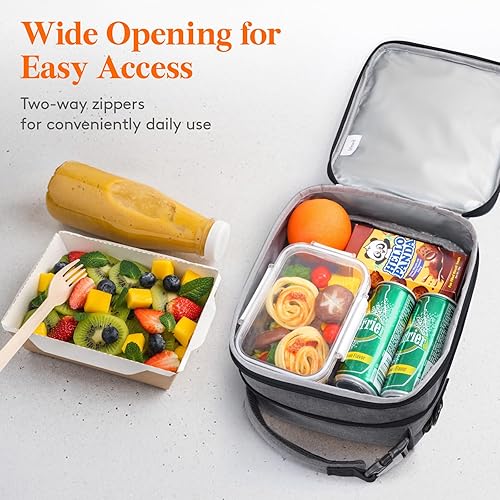 Miniatura 7 de Lifewit Lonchera aislada para hombres, bolsa enfriadora expandible, bolsa de almuerzo congelable para mujeres con 2 bolsas de hielo y correas para