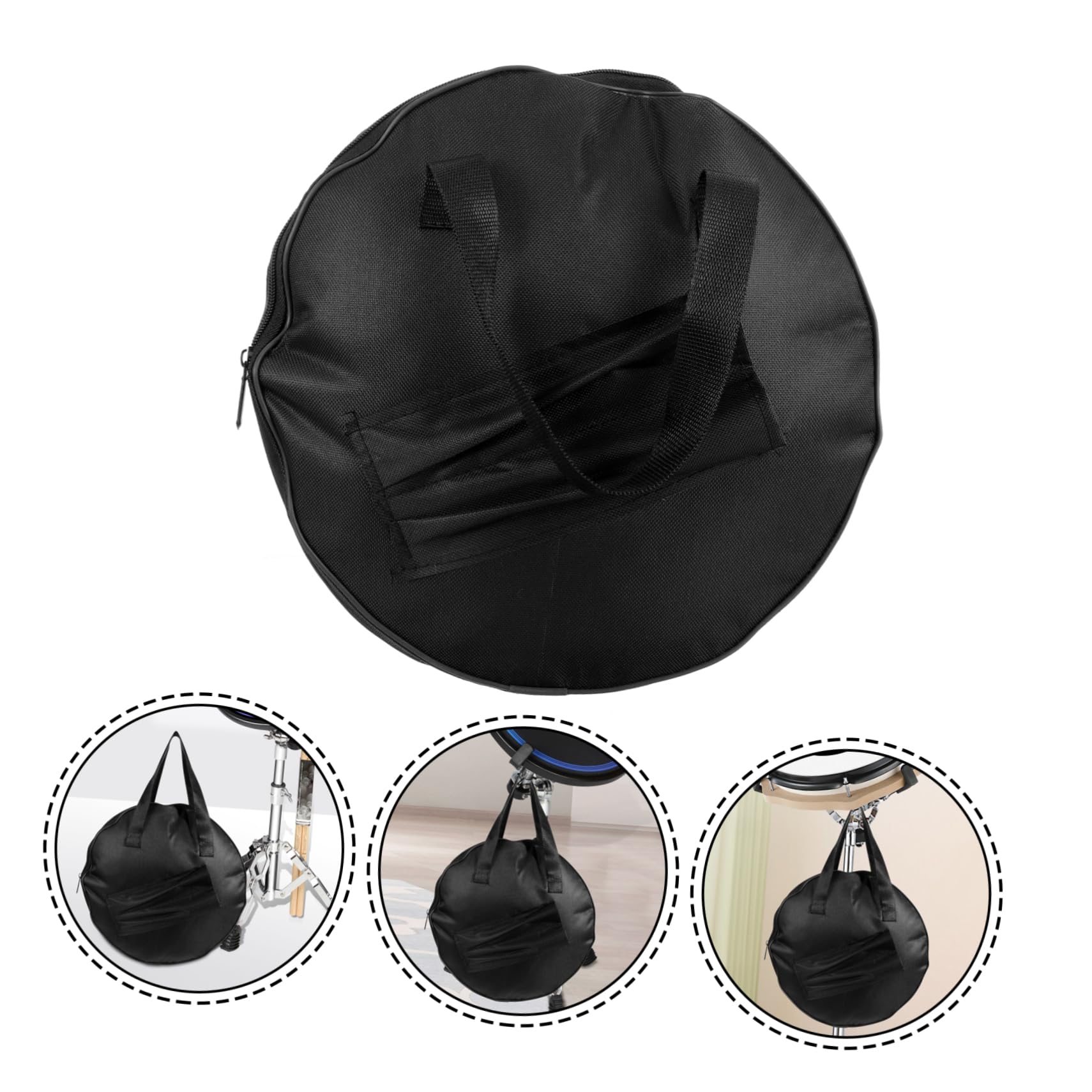 BESPORTBLE Dumb Drum Practice Pad Carry Bag Durable Oxford Cloth Drum Carrying Case for Dumb Drum Drumsticks Lightweight Compact Design for Easy Portability Versatile Storage