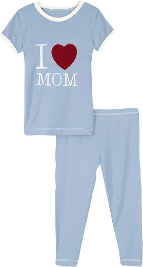 KicKee Pants Baby Toddler Boys' Short Sleeve Pajama Set Applique
