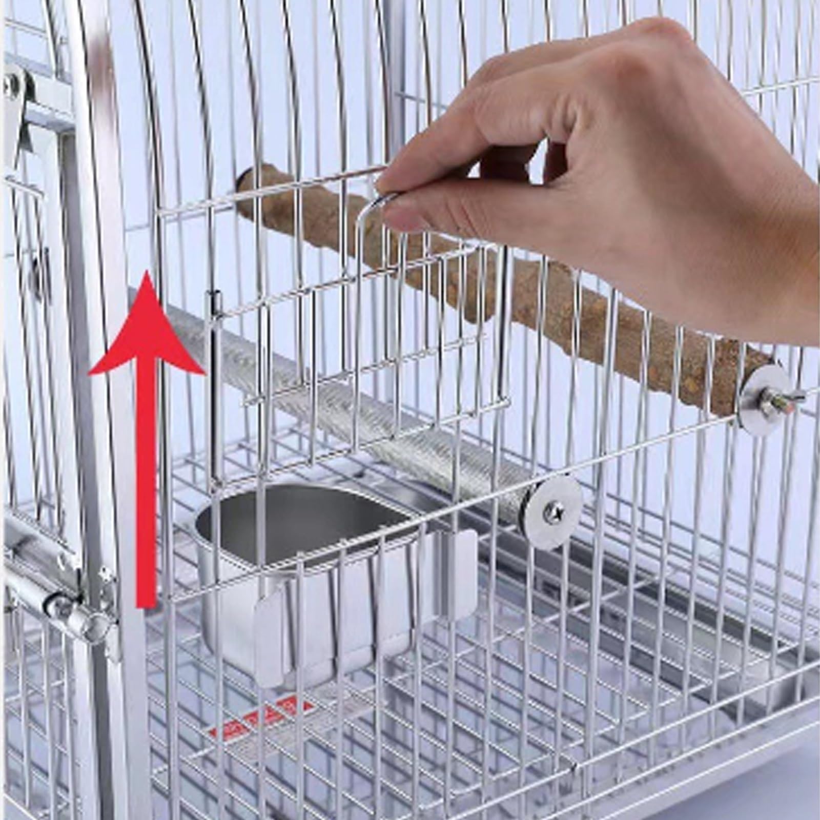 Jaula for pájaros pequeña, Jaula de Viaje for Loros con Cubierta, Jaula de Acero Inoxidable for pájaros con Soporte y Cuenco for Comida, chasis con cajón, asa de Transporte esmerilada