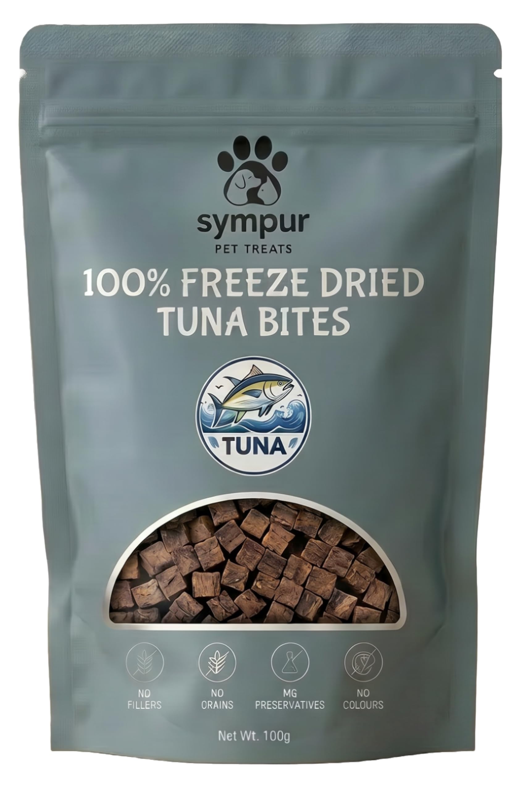 100g Freeze-Dried Tuna Dog & Cat Treats | Pure Natural Tuna Cubes | Grain-Free, Hypoallergenic High-Protein Nibbles | Omega-Rich Single-Ingredient | Allergen-Free Snacks & Toppers | High in Protein