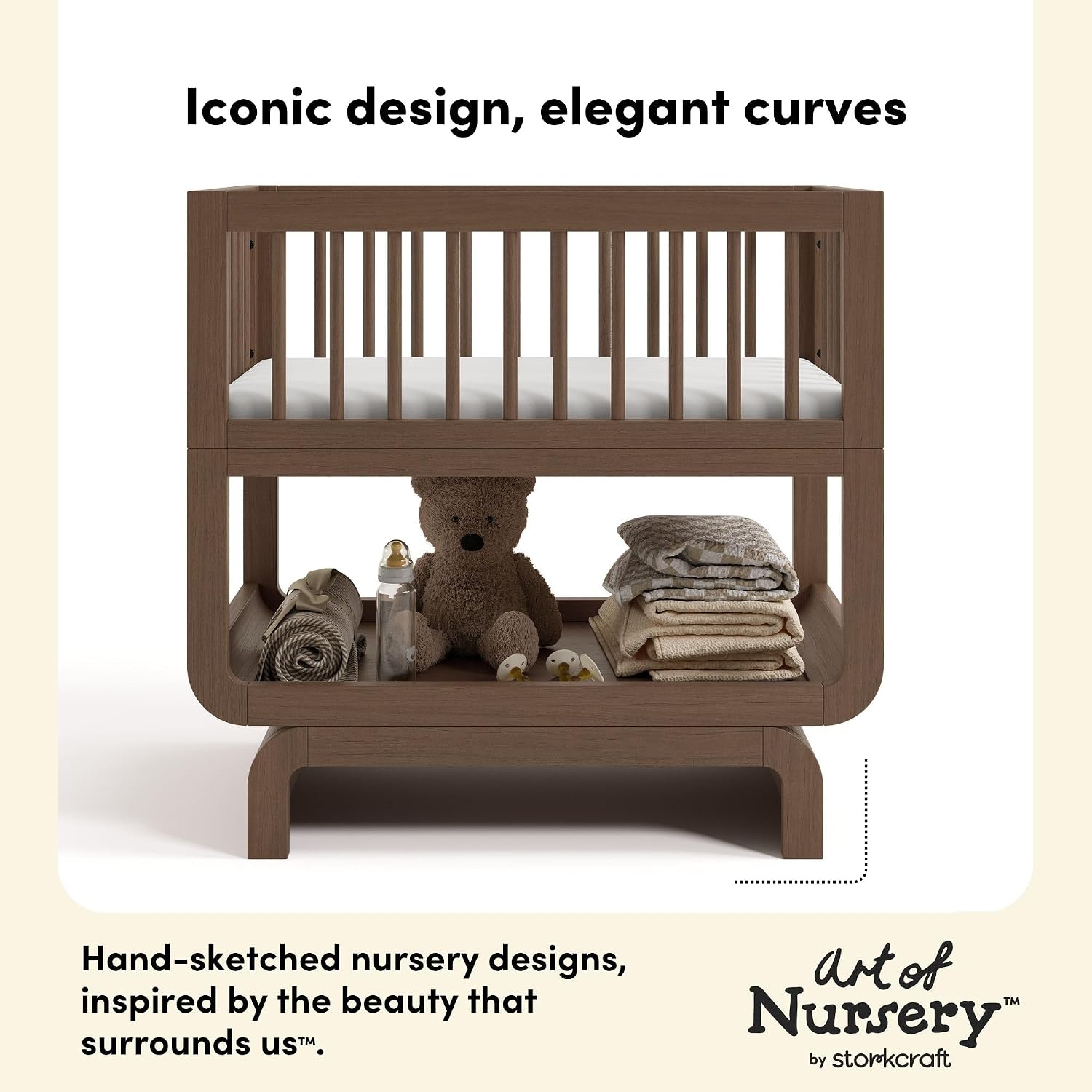 Storkcraft Santorini Deluxe 3-in-1 Convertible Bassinet, Hazelnut image 3