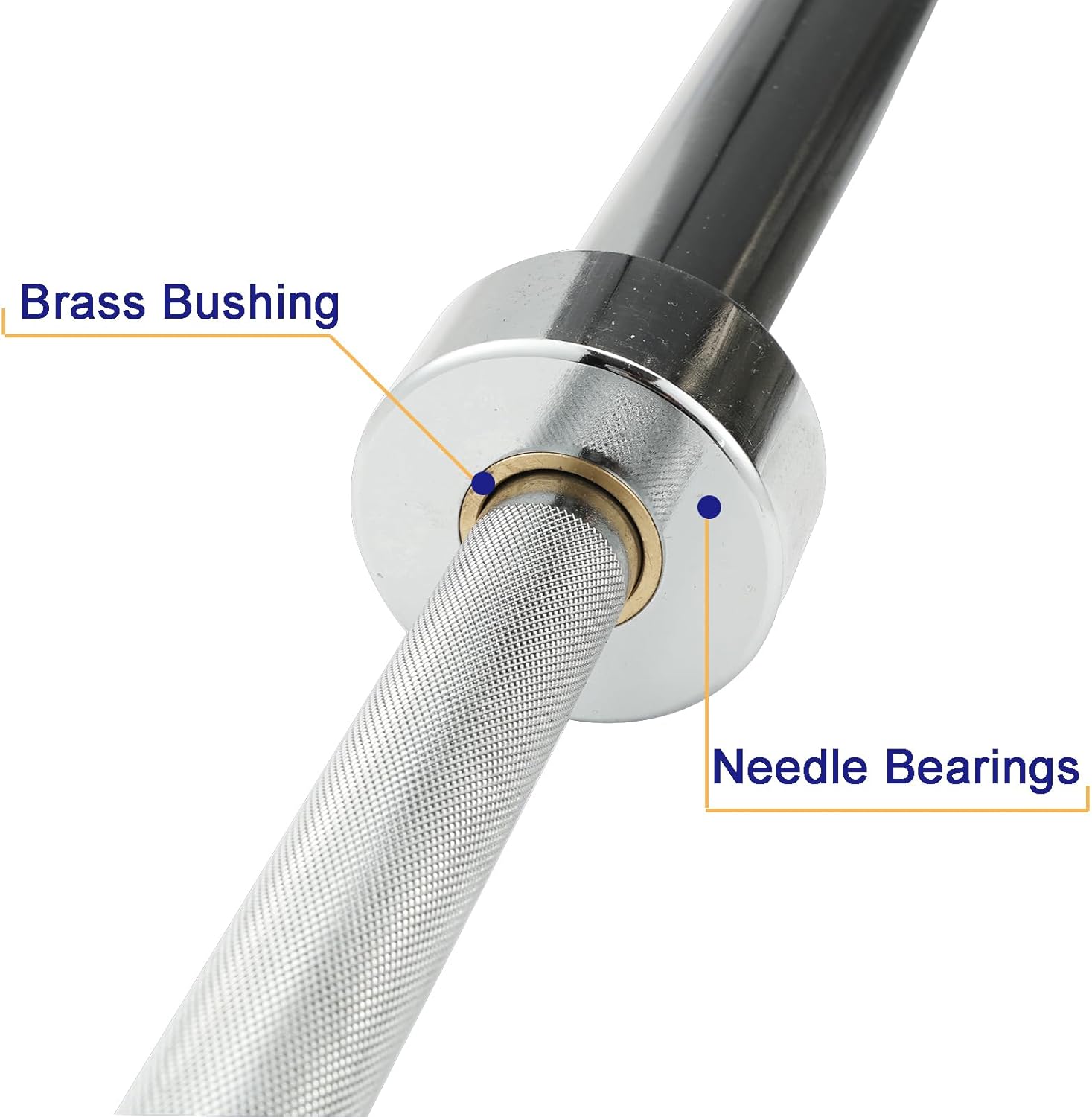 Olympic Bar Weightlifting Barbell Bar with Spring Collars Strength Training Bar for Squats, Deadlifts, Presses, Rows and Curls