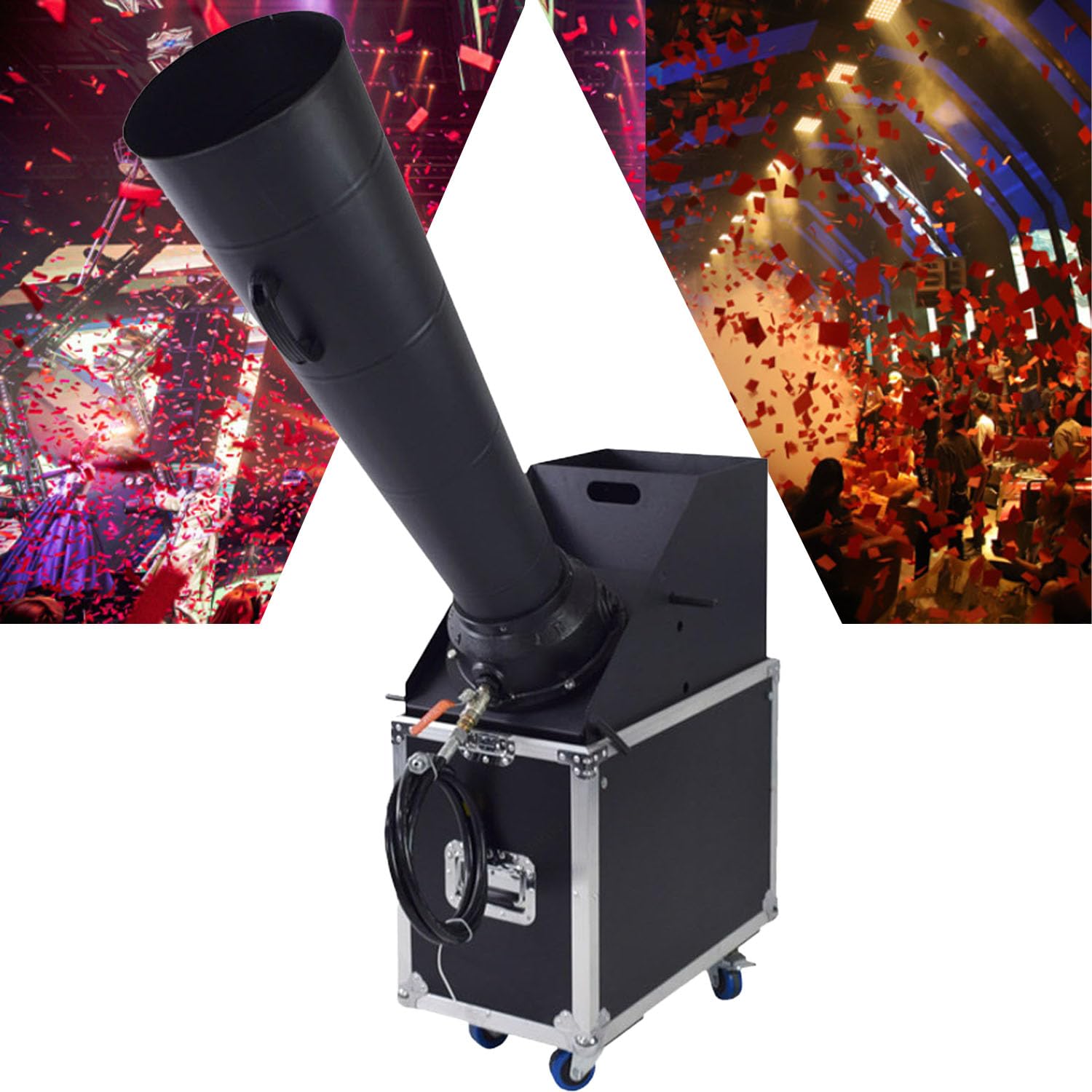 Konfettikanone Konfetti-Blaster-Maschine - Professionelle CO2-Kanone mit 10-12 Metern Sprühweite für Veranstaltungen und Partys - Ideal für DJs, Hochzeiten und besondere Anlässe