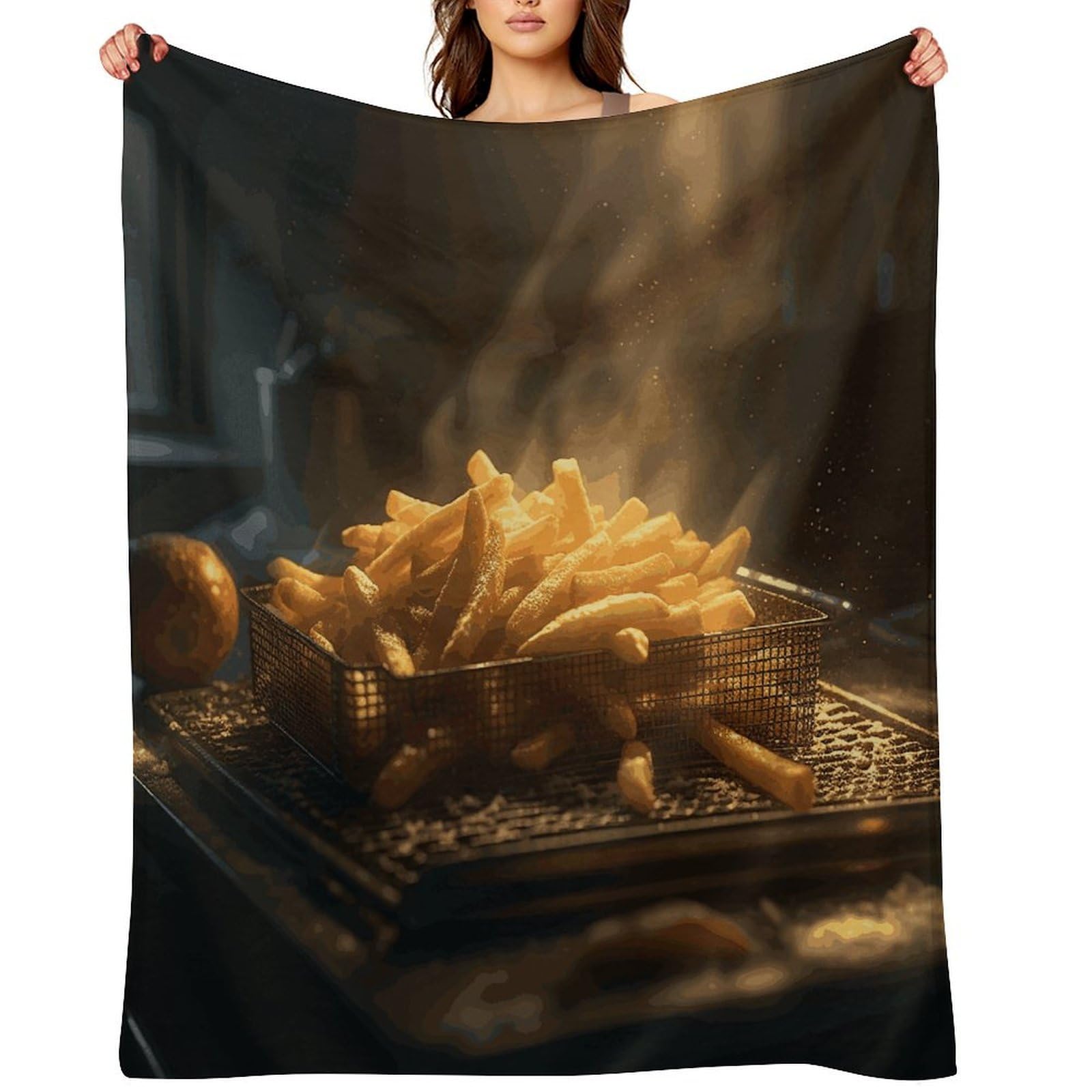 Fekiloot Style French Fries Throw Blankets Camping Blanket50 X60