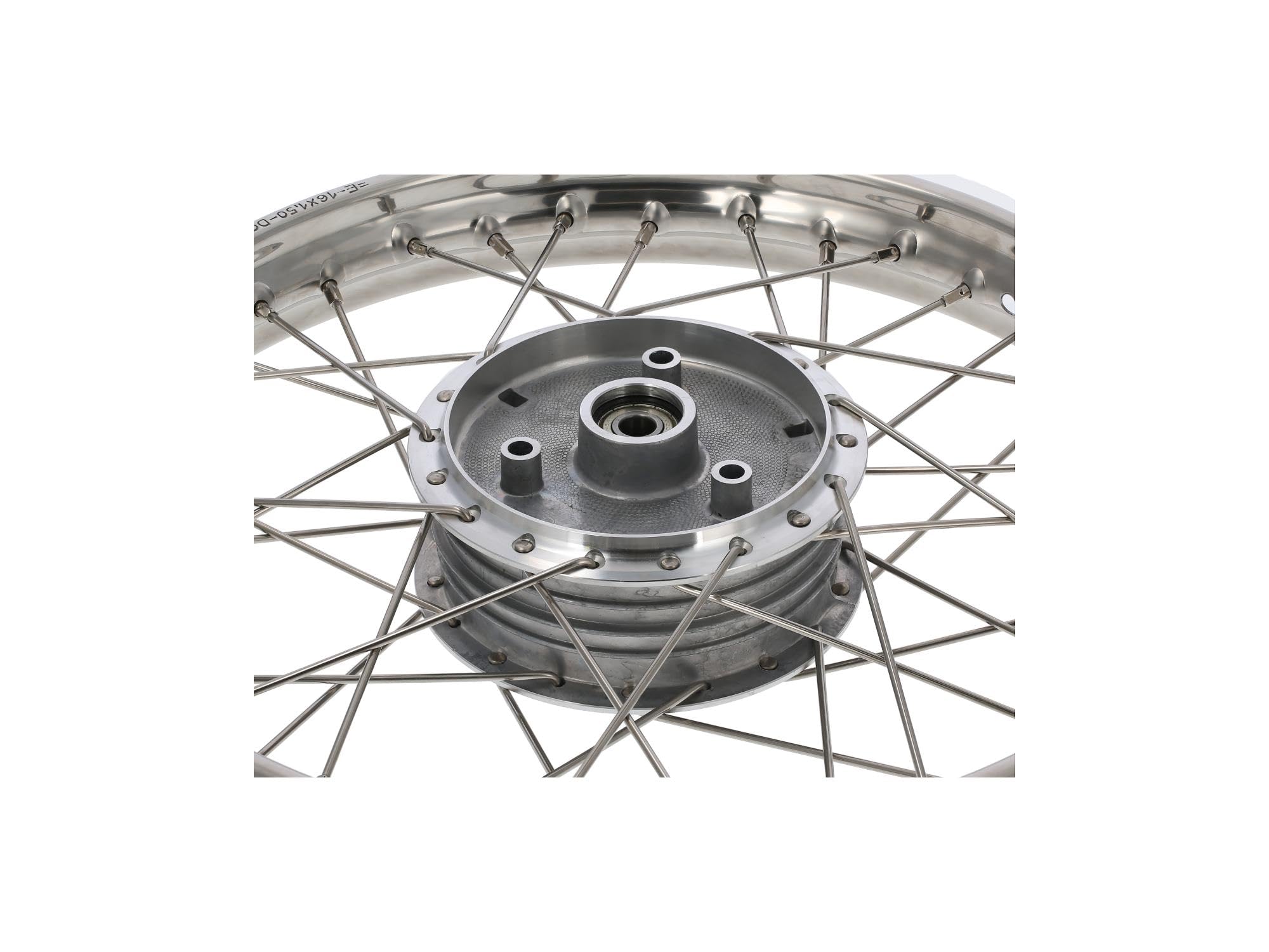 Speichenrad 1,5 x 16" Edelstahlfelge + Edelstahlspeichen - für Simson S50,