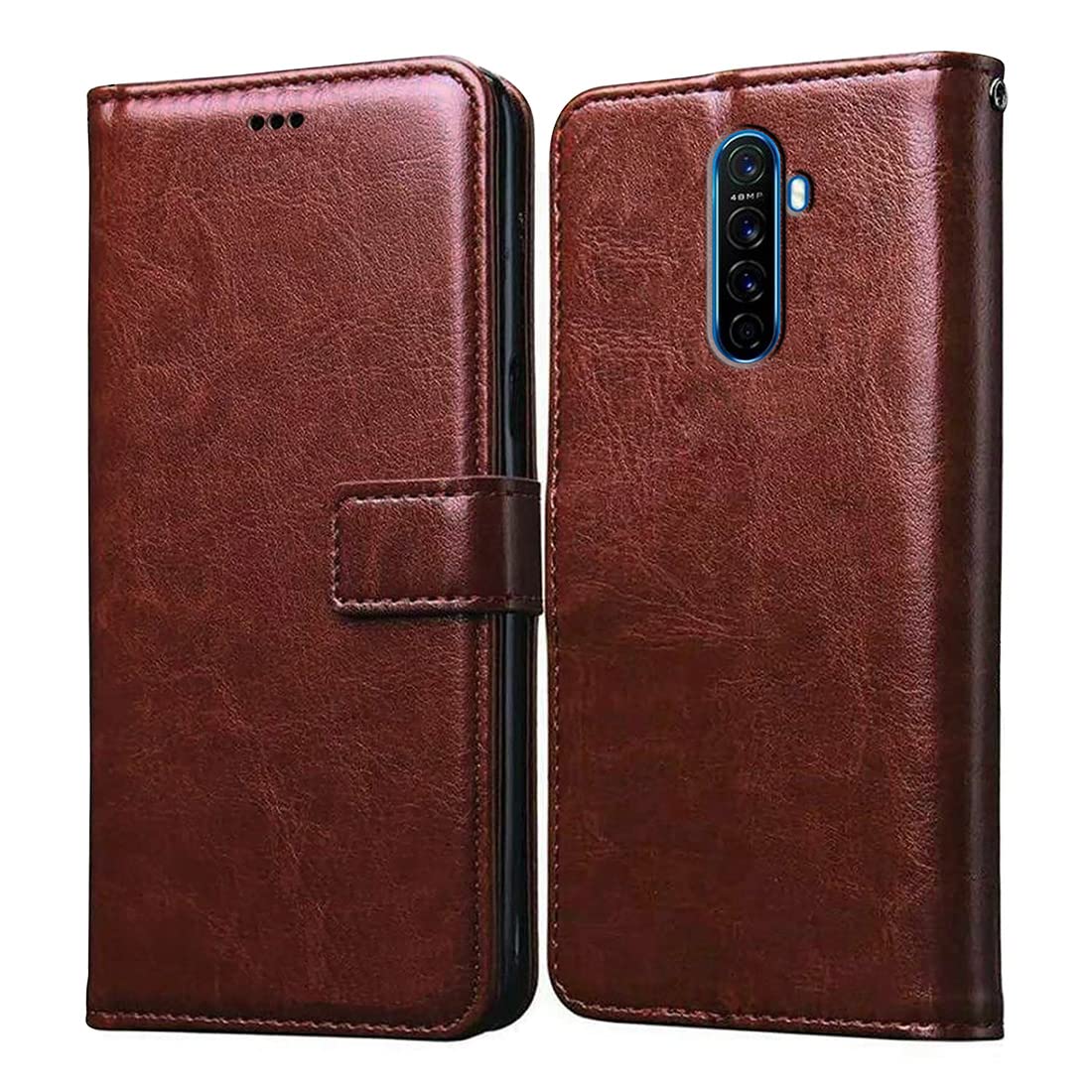 Casotec Flip Cover for Oppo Reno Ace/Realme X2 Pro | Premium Leather Finish | Inbuilt Pockets & Stand | Flip Case for Oppo Reno Ace/Realme X2 Pro (Brown) (B0BRY5D5KP) Amazon Price History, Amazon Price Tracker