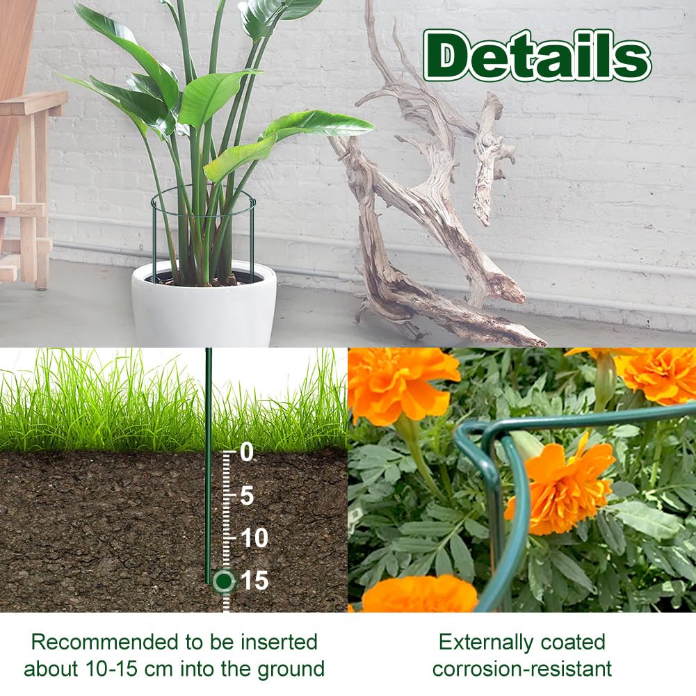 Set Di 8 Supporti Per Piante In Metallo Verniciato Verde - Per - Foto 6