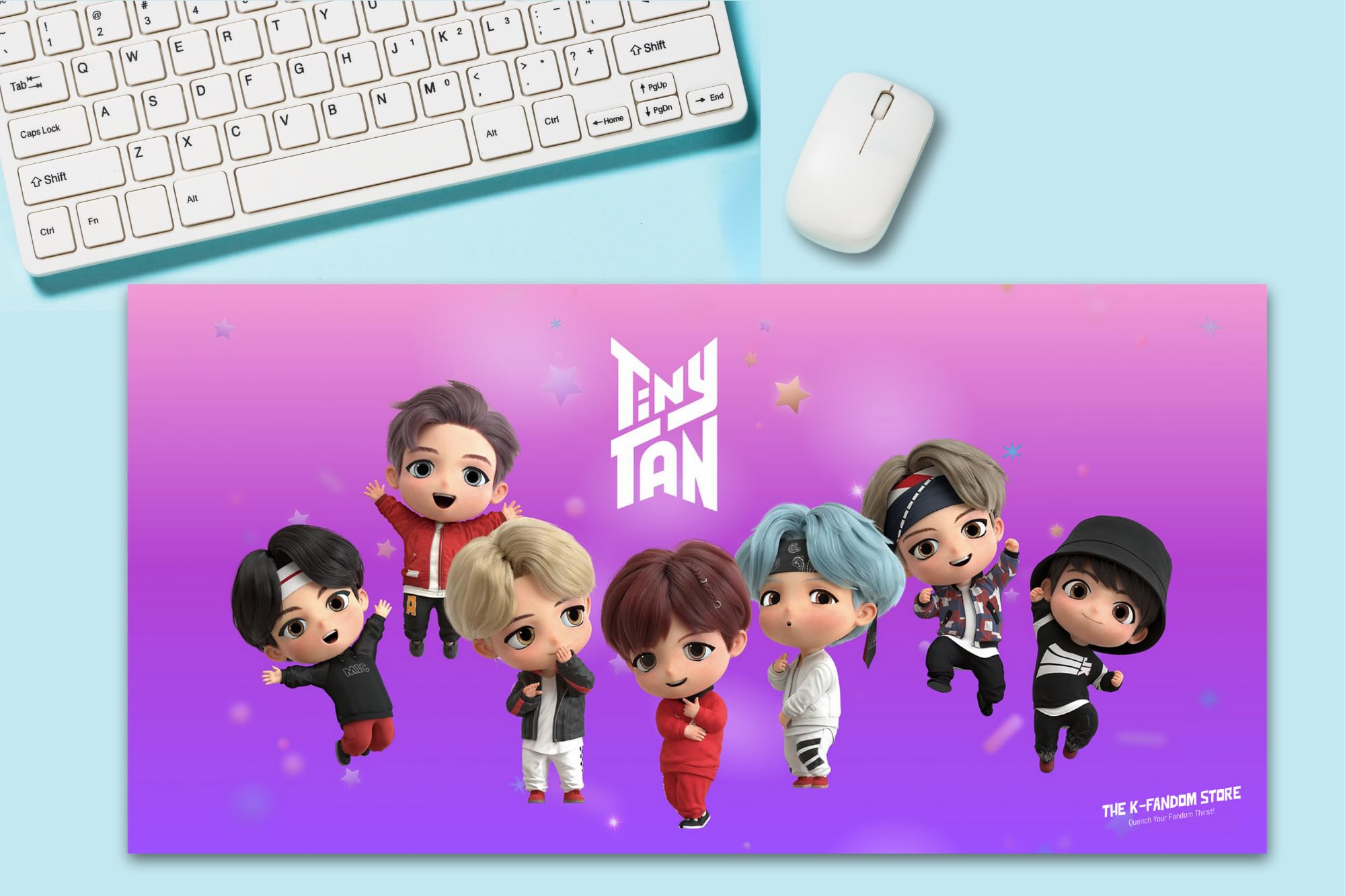 BTS Desk Mat (28x60 cm) | Anti-Slip Rubber Stitched Gaming Mouse